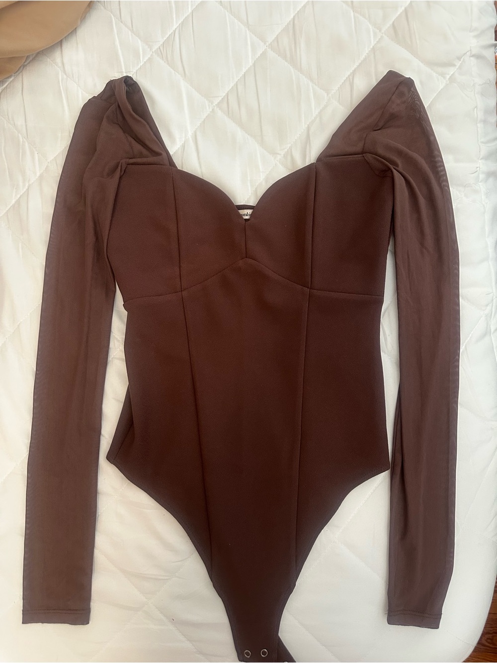 Abercrombie & Fitch brown long sleeve bodysuit